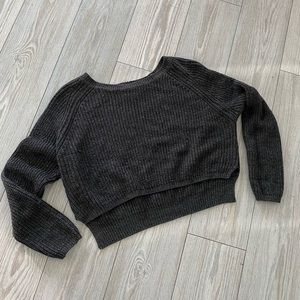 Gray Kitted Crop Top